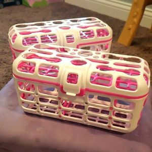 Munchkin Deluxe pink Dishwasher Baskets set of 2